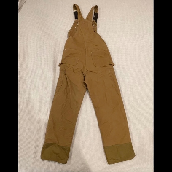 Carhartt R41 Overall Men’s 36W 34L Duck Zip-to-Thigh Bib Quilt Lined Brown - Picture 2 of 16